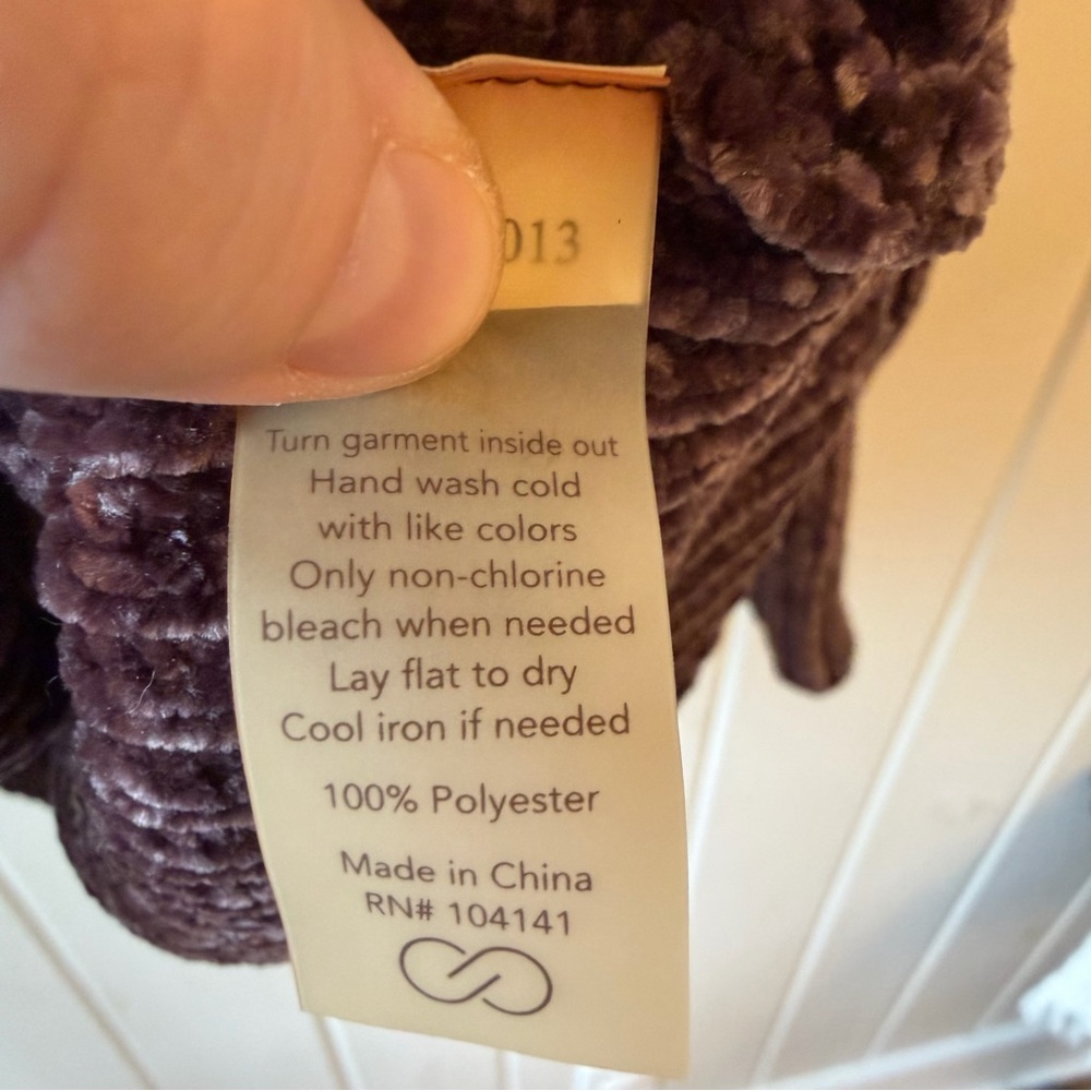 CALIA Dark Purple Crew Neck Sweater, Open Shoulders, Size Large - Picture 5 of 8